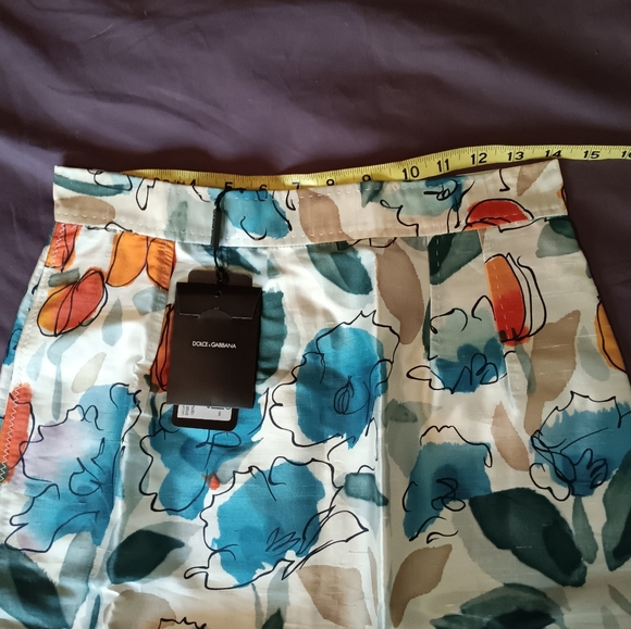 DOLCE & GABBANA Silk Knee Length Floral Skirt Size 42 - Picture 12 of 14